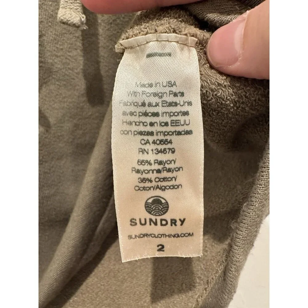 Sundry For Evereve Green Skirt Size M Drawstring Cotton Knit - Picture 4 of 7